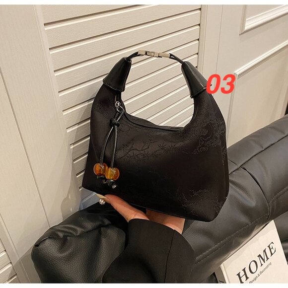 Silk Blend Chinoiserie Shoulder Handbag /Multiple colors available - Picture 16 of 16